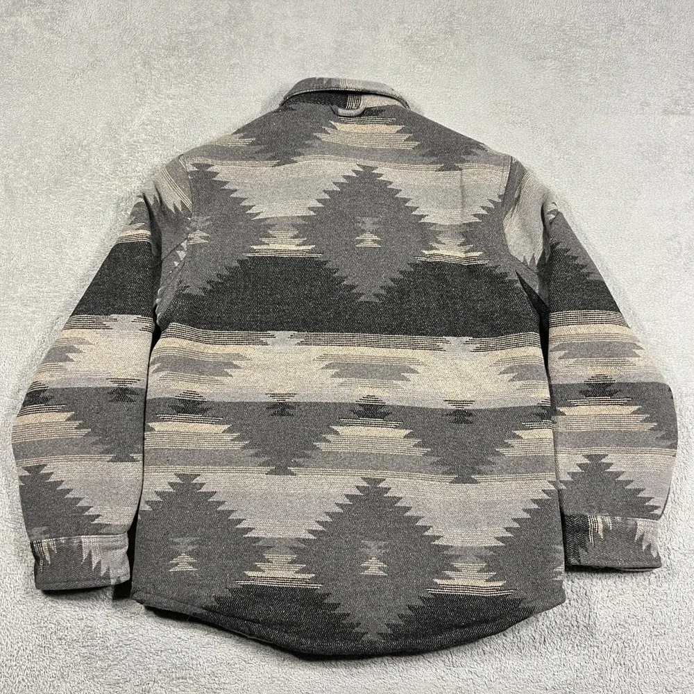 Jachs New York Shirt Jacket Mens Medium Shacket Sherpa Lined Aztec Wool Blend